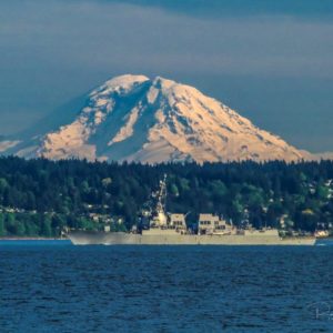 USS Gridley & Mt Rainier